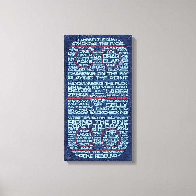 Hockey Rink Typography Canvas Print (Front)