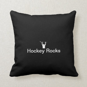 Hockey rocks throw pillow