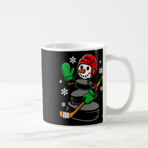 Hockey Santa Hat Snowman Xmas Funny Hockey Lover C Coffee Mug