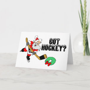 Hockey Santa Holiday Card