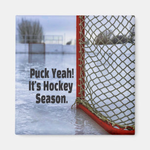 Hockey Season Ice Cold Funny Humor Puck Magnet