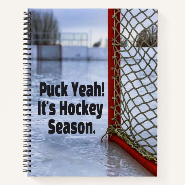 Hockey Season Ice Cold Funny Humour Puck Notebook (Front)