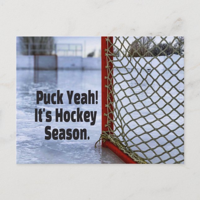 Hockey Season Ice Cold Funny Humour Puck Postcard (Front)