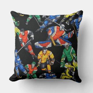 Hockey Season Ice Hockey Throw Pillow