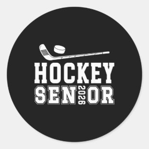 Hockey Senior 2026 Graduation Senior Ice Hockey Pl Classic Round Sticker