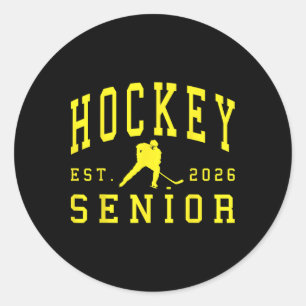 Hockey Senior Night Hockey Senior 2026 Graduation Classic Round Sticker