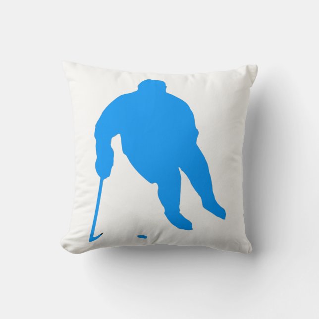 Hockey Silhouette Throw Pillow (Front)