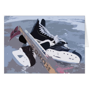 Hockey Skates on Ice Card