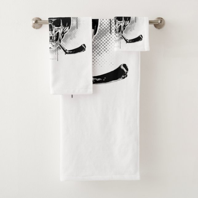 Hockey Skull Bath Towel Set (Insitu)