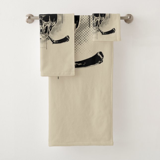 Hockey Skull Bath Towel Set (Insitu)