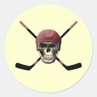 Hockey Skull Helm Classic Round Sticker