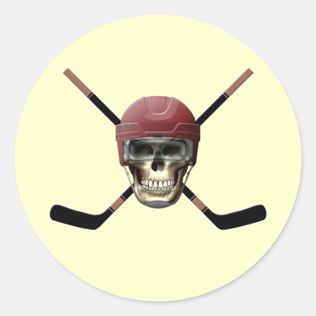 Hockey Skull Helm Classic Round Sticker (Front)