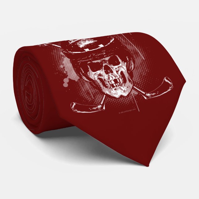 Hockey Skull Neck Tie (Rolled)