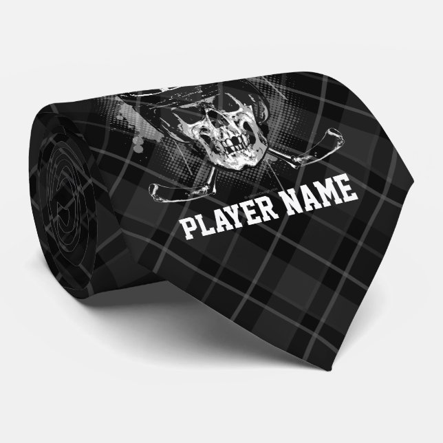 Hockey Skull (personalized) Tie (Rolled)
