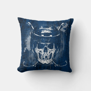 Hockey Skull Throw Pillow