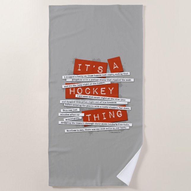 Hockey Slang Beach Towel (Front)