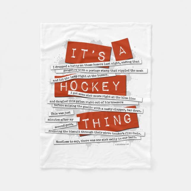 Hockey Slang Fleece Blanket (Front)