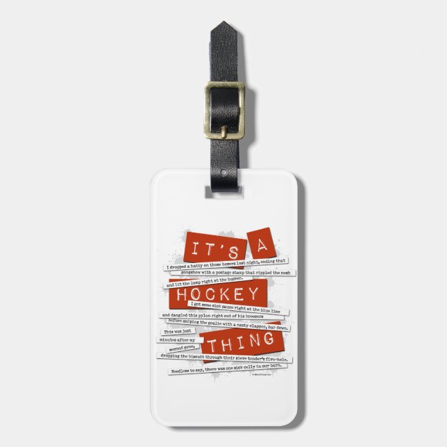 Hockey Slang Luggage Tag (Front Vertical)