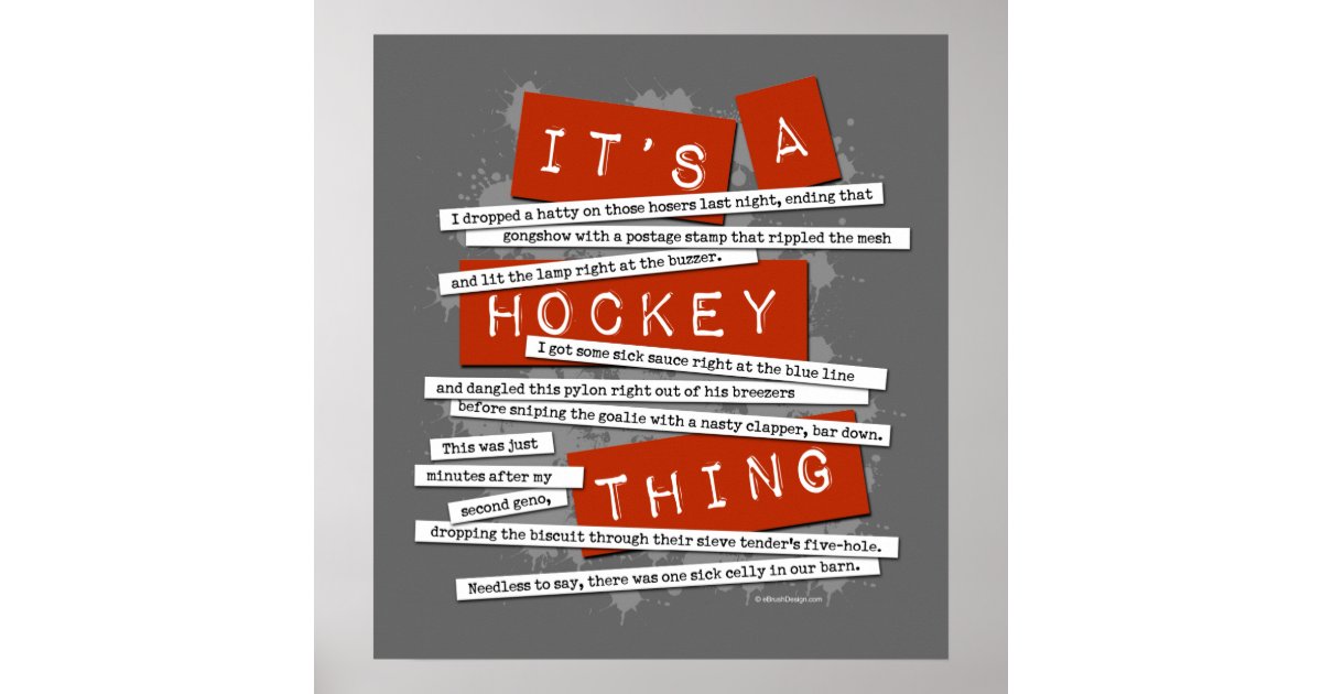 Hockey Slang Poster Zazzle