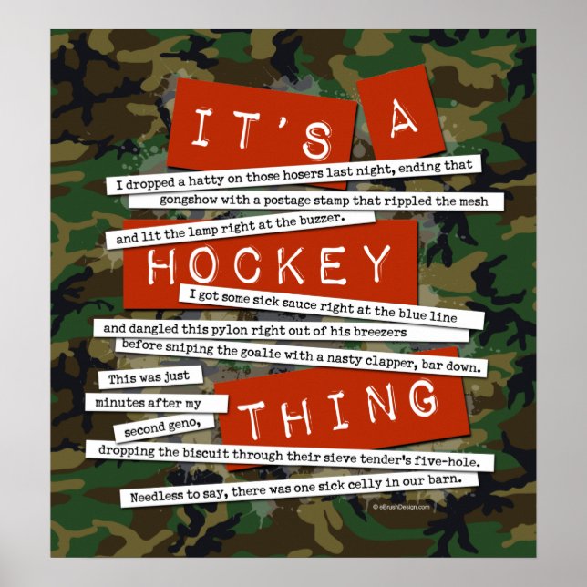 Hockey Slang Poster (Front)