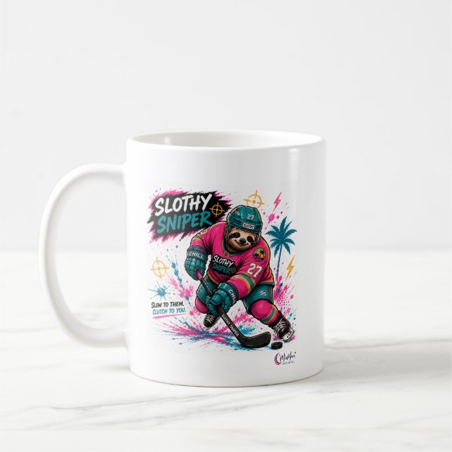HOCKEY SLOTH SNIPER MUG (Left)