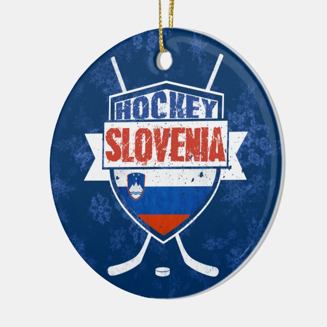 Hockey Slovenia Christmas Ornament Decoration (Left)