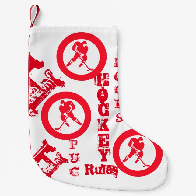 Hockey     small christmas stocking (Front)