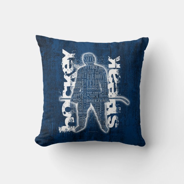 Hockey Speak Throw Pillow (Front)
