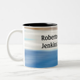 Hockey sport with Player Silhouette personalized Two-Tone Coffee Mug