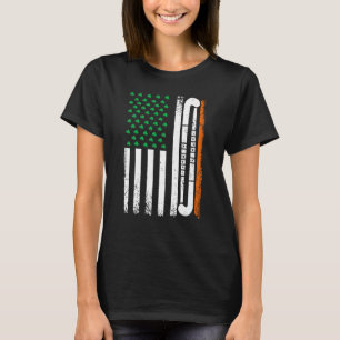 Hockey St Patricks Day s Women Patriot American Fl T-Shirt