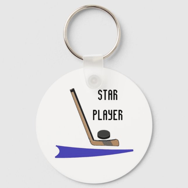 Hockey Star Player Keychain (Front)