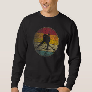 Hockey Stick Mask Puck Ice Vintage Retro 70s 80s 9 Sweatshirt