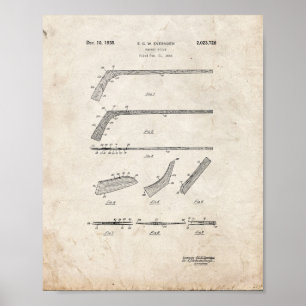 Hockey Stick Patent - Old Look Poster