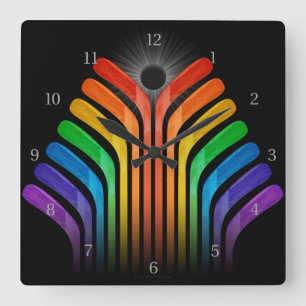 Hockey Stick Spectrum Square Wall Clock