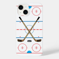 Hockey Sticks and Centre Ice Hockey Rink