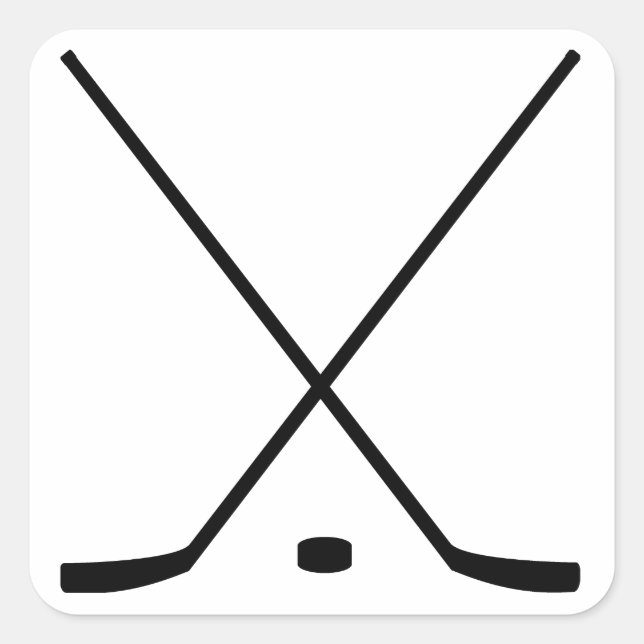 Hockey Sticks And Puck Square Sticker (Front)