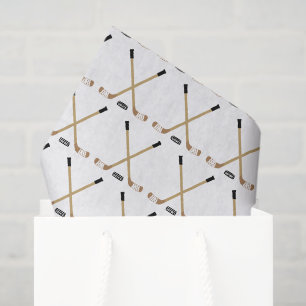 Hockey Sticks and Puck Tissue Paper