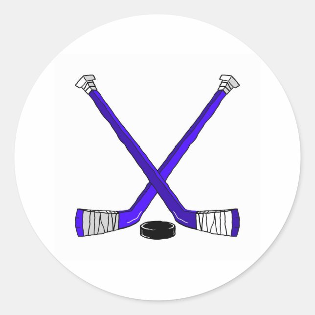 Hockey Sticks Classic Round Sticker (Front)