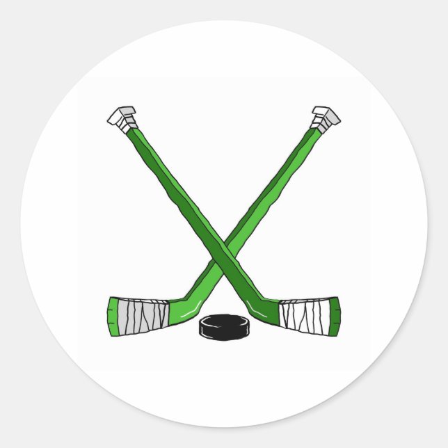 Hockey Sticks Classic Round Sticker (Front)
