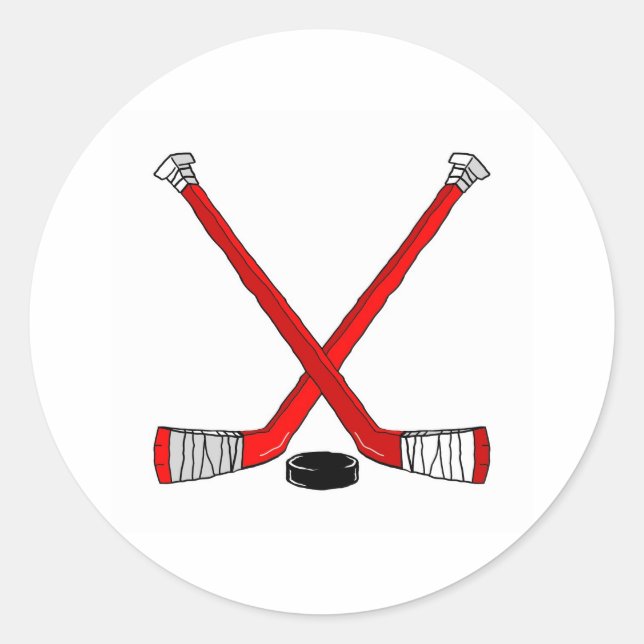 Hockey Sticks Classic Round Sticker (Front)