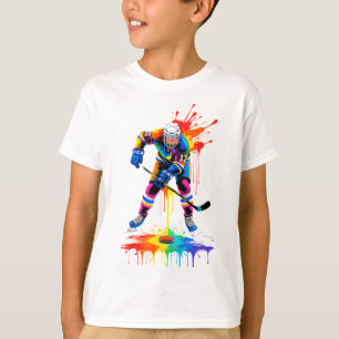 Hockey Sticks Ice Cream Sprinkle Drip Sport Boy Yo T-Shirt