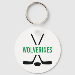 Hockey Sticks Personalized Keychain