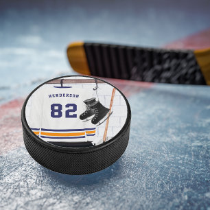 Hockey sur glace bleu et orange Maillot Monogram
