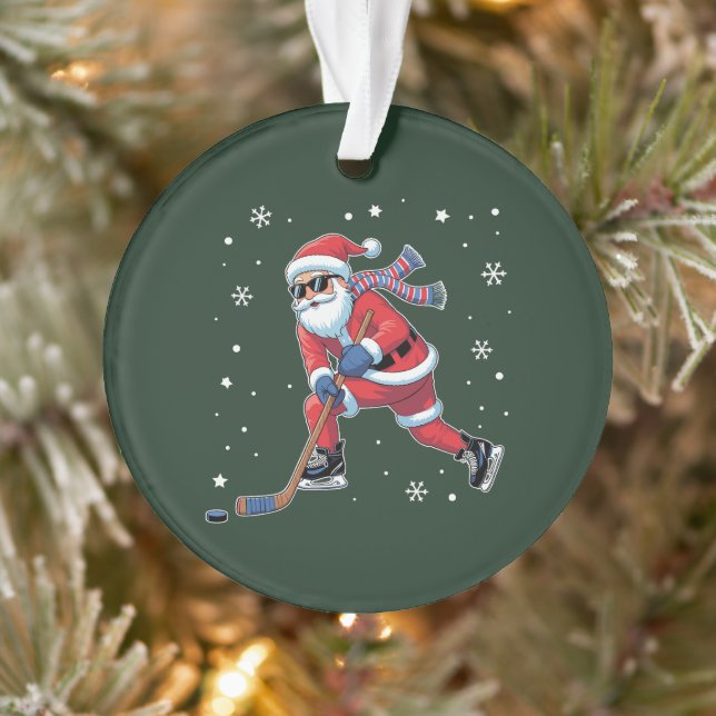 Hockey sur glace Noël Père Noël Jouer équipe de sp (Arbre)