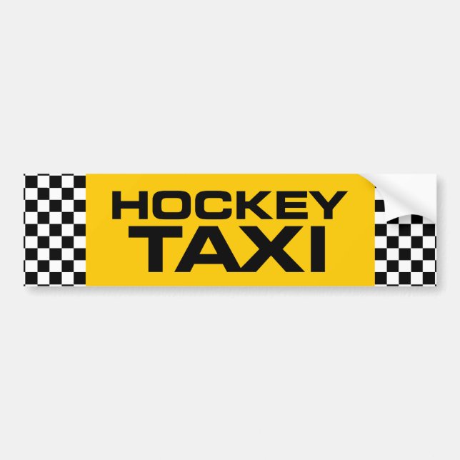 Hockey Taxi Bumper Sticker (Front)