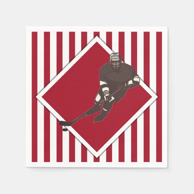 Hockey Team Red Napkins (Front)