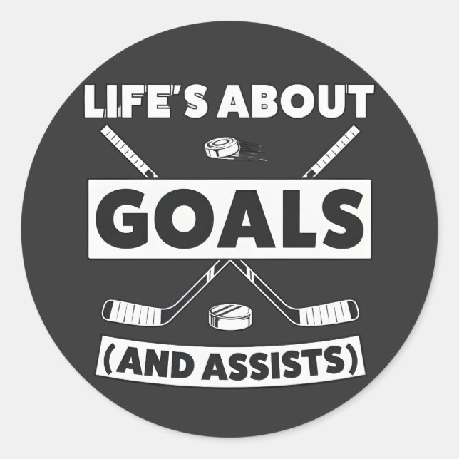 Hockey Team Spirit Quote Tee Classic Round Sticker (Front)