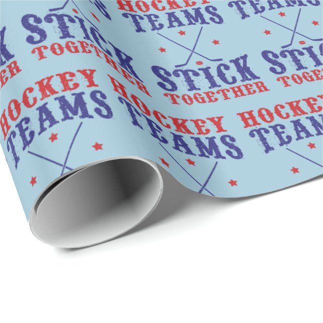 Hockey Teams Stick Together Gift Wrap (Roll Corner)