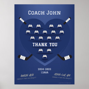 Hockey Thank You Coach Manager - team signature Poster