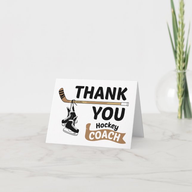 Hockey Thank You Coach Skates and Stick (Front)